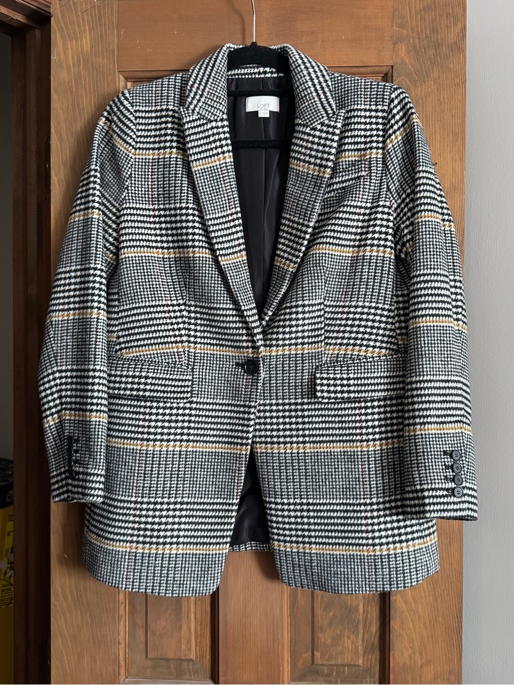 Loft Plaid Houndstooth Blazer